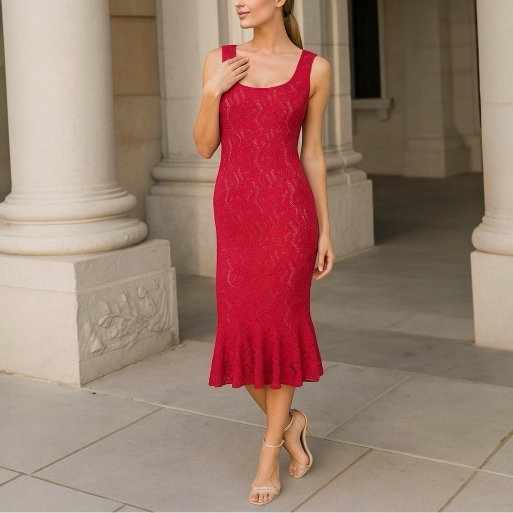 JEAN‎ PAUL GAULTIER x FUZZI Flounce Bottom Lace Dress